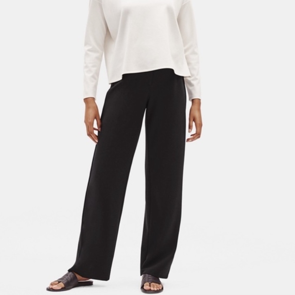 EILEEN FISHER petite black straight leg dress pant - Picture 1 of 7